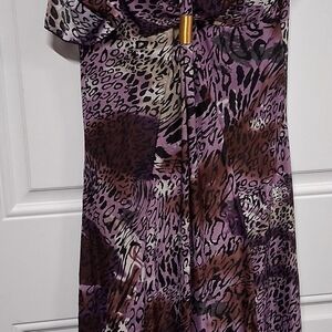 Elegant Purple Animal Print Dress